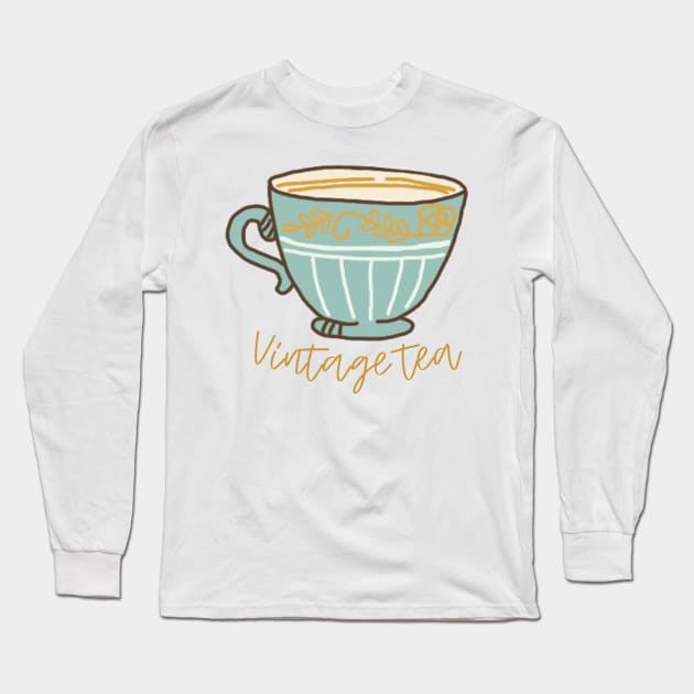 taylor swift, vintage tea, cardigan Long Sleeve T-Shirt by emmamarlene